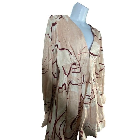 Aje Amelia Plunge‎ Blouson-Sleeve Mini Dress Size 10 - Picture 3 of 9